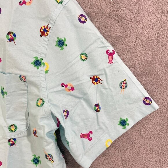 NWOT Lands' End Men's M Button down All over Print Sail Rigger Oxford Shirt - Picture 8 of 9